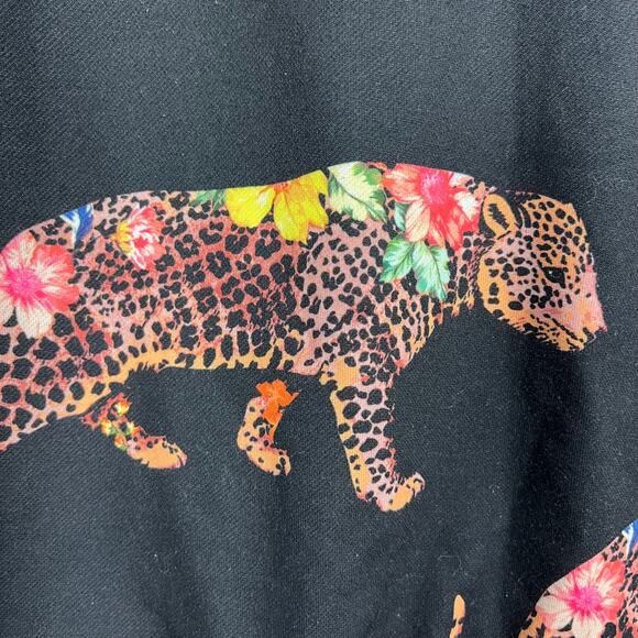 Adidas x Farm Oncada AY6888 Sweater Black Cheetah Leopard Sweatshirt Sz S - Picture 8 of 10